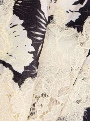DÔEN Elowette Lace-trimmed Floral-print Silk-satin Skirt | Thumbnail 4 DÔEN Elowette Lace-trimmed Floral-print Silk-satin Skirt | Thumbnail 4