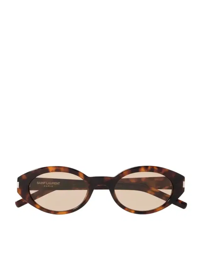Saint Laurent Eyewear Oval-frame Tortoiseshell Acetate Sunglasses