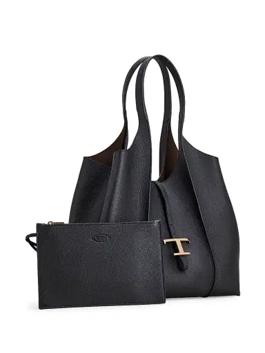 Tod's Women's Medium Leather Shopper Tote Bag - Nero | Thumbnail 4 Tod's Women's Medium Leather Shopper Tote Bag - Nero | Thumbnail 4