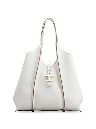 Tod's Women's Medium T Timeless Leather Shopper Tote Bag - Bianco Calce | Thumbnail 1 Tod's Women's Medium T Timeless Leather Shopper Tote Bag - Bianco Calce | Thumbnail 1