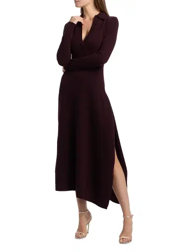 AKNVAS Women's Minerva Wool-Cashmere Midi-Dress - Chocolate | Thumbnail 3 AKNVAS Women's Minerva Wool-Cashmere Midi-Dress - Chocolate | Thumbnail 3