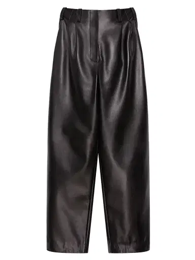 Givenchy Women's Two-Pleat Pants in Leather - Black | Thumbnail 1 Givenchy Women's Two-Pleat Pants in Leather - Black | Thumbnail 1
