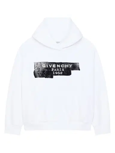 Givenchy Women's Hoodie in Fleece with Tape - White | Thumbnail 1 Givenchy Women's Hoodie in Fleece with Tape - White | Thumbnail 1