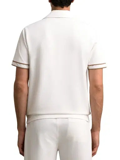 Reiss Men's Sander Cuban Striped Shirt - White Camel | Thumbnail 4 Reiss Men's Sander Cuban Striped Shirt - White Camel | Thumbnail 4