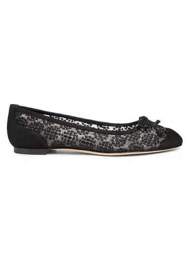 Manolo Blahnik Women's Cap-Toe Ballerina Flats - Black - Size 11 | Thumbnail 1 Manolo Blahnik Women's Cap-Toe Ballerina Flats - Black - Size 11 | Thumbnail 1