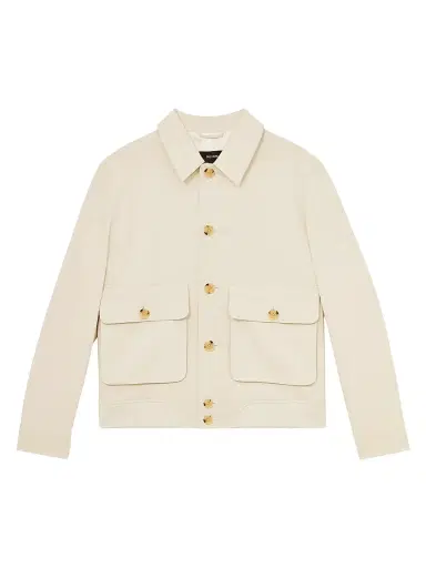 Reiss Men's Barry Short Jersey Jacket - Light Stone | Thumbnail 1 Reiss Men's Barry Short Jersey Jacket - Light Stone | Thumbnail 1
