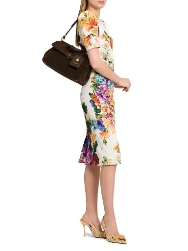 Dolce & Gabbana Women's My Sicily Suede Top Handle Bag - Ebano Moro | Thumbnail 2 Dolce & Gabbana Women's My Sicily Suede Top Handle Bag - Ebano Moro | Thumbnail 2
