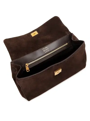 Dolce & Gabbana Women's My Sicily Suede Top Handle Bag - Ebano Moro | Thumbnail 4 Dolce & Gabbana Women's My Sicily Suede Top Handle Bag - Ebano Moro | Thumbnail 4