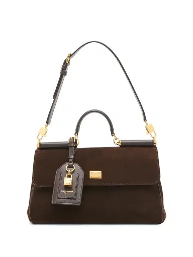 Dolce & Gabbana Women's My Sicily Suede Top Handle Bag - Ebano Moro | Thumbnail 6 Dolce & Gabbana Women's My Sicily Suede Top Handle Bag - Ebano Moro | Thumbnail 6