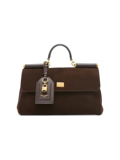 Dolce & Gabbana Women's My Sicily Suede Top Handle Bag - Ebano Moro | Thumbnail 1 Dolce & Gabbana Women's My Sicily Suede Top Handle Bag - Ebano Moro | Thumbnail 1