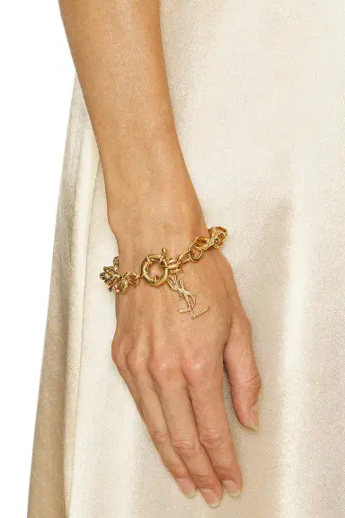 Saint Laurent Hammered Chain Bracelet | Thumbnail 2 Saint Laurent Hammered Chain Bracelet | Thumbnail 2