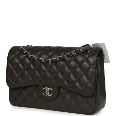 Chanel Chanel Jumbo Classic Double Flap Bag Dark Grey Caviar Silver Hardware | Thumbnail 2 Chanel Chanel Jumbo Classic Double Flap Bag Dark Grey Caviar Silver Hardware | Thumbnail 2