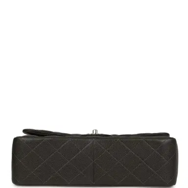 Chanel Chanel Jumbo Classic Double Flap Bag Dark Grey Caviar Silver Hardware | Thumbnail 5 Chanel Chanel Jumbo Classic Double Flap Bag Dark Grey Caviar Silver Hardware | Thumbnail 5
