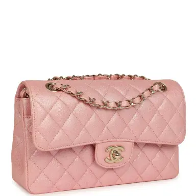 Chanel Chanel Small Classic Double Flap Bag Pink Iridescent Caviar Light Gold Hardware | Thumbnail 2 Chanel Chanel Small Classic Double Flap Bag Pink Iridescent Caviar Light Gold Hardware | Thumbnail 2