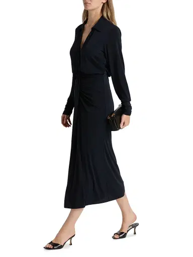Cinq à Sept Women's Seferina Midi-Shirtdress - Navy | Thumbnail 2 Cinq à Sept Women's Seferina Midi-Shirtdress - Navy | Thumbnail 2