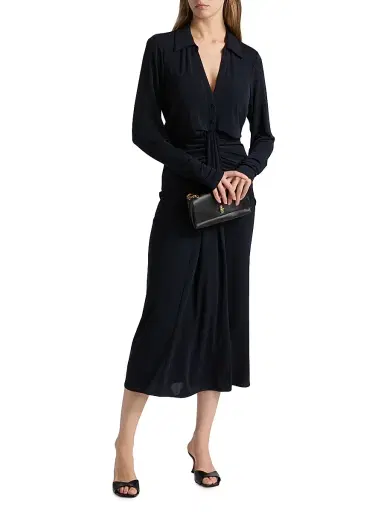 Cinq à Sept Women's Seferina Midi-Shirtdress - Navy | Thumbnail 3 Cinq à Sept Women's Seferina Midi-Shirtdress - Navy | Thumbnail 3