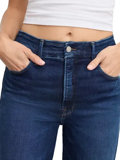 Good American Women's Soft Tech Good True Straight Jeans - Indigo | Thumbnail 7 Good American Women's Soft Tech Good True Straight Jeans - Indigo | Thumbnail 7