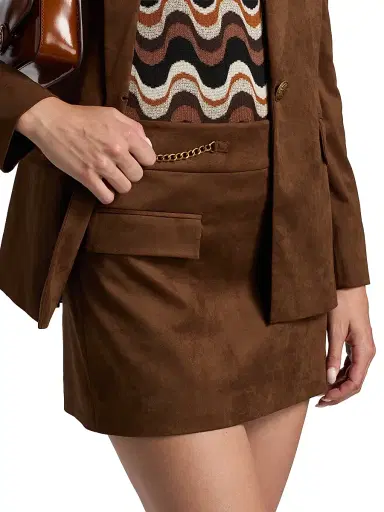 Ramy Brook Women's Martha Stretch Faux-Suede Miniskirt - Coffee | Thumbnail 6 Ramy Brook Women's Martha Stretch Faux-Suede Miniskirt - Coffee | Thumbnail 6