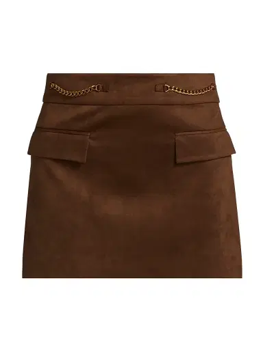 Ramy Brook Women's Martha Stretch Faux-Suede Miniskirt - Coffee | Thumbnail 1 Ramy Brook Women's Martha Stretch Faux-Suede Miniskirt - Coffee | Thumbnail 1