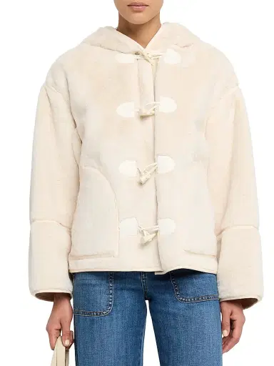 Ramy Brook Women's Lucy Faux-Fur Hooded Jacket - Bone | Thumbnail 3 Ramy Brook Women's Lucy Faux-Fur Hooded Jacket - Bone | Thumbnail 3