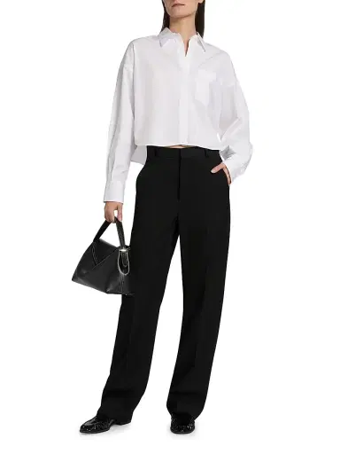 rag & bone Women's Marin Cropped Shirt - White - Size XL | Thumbnail 2 rag & bone Women's Marin Cropped Shirt - White - Size XL | Thumbnail 2