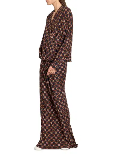 Dries Van Noten Women's Smila Mosaique Bias Maxi Skirt - Navy | Thumbnail 2 Dries Van Noten Women's Smila Mosaique Bias Maxi Skirt - Navy | Thumbnail 2