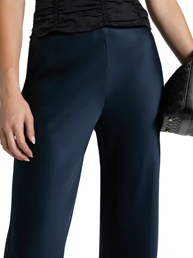Reformation Women's Gale Satin Mid-Rise Bias Pants - Midnight | Thumbnail 6 Reformation Women's Gale Satin Mid-Rise Bias Pants - Midnight | Thumbnail 6