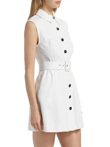 Toccin Women's Miley Cotton Button-Front Minidress - Optic | Thumbnail 4 Toccin Women's Miley Cotton Button-Front Minidress - Optic | Thumbnail 4