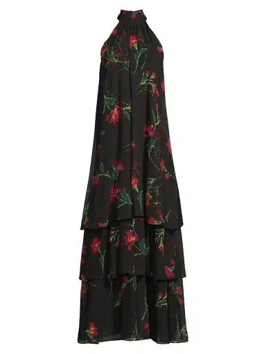 Ungaro Women's Eden Floral Halterneck Maxi Dress - Red Multi | Thumbnail 1 Ungaro Women's Eden Floral Halterneck Maxi Dress - Red Multi | Thumbnail 1
