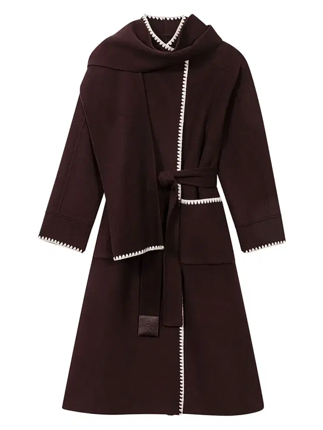 Women's Embroidered Double-Faced Coat - Dark Brown Women's Embroidered Double-Faced Coat - Dark Brown