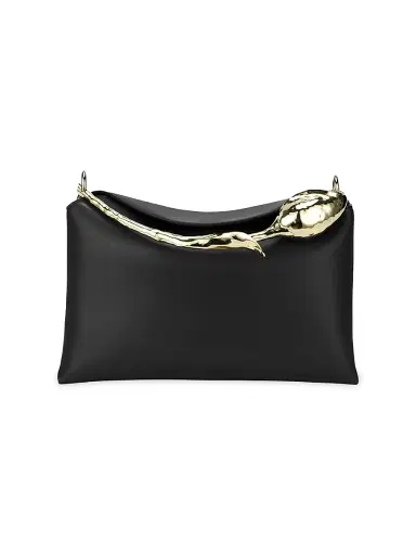 Erdem Women's Bloom Medium Leather Top Handle Bag - Black | Thumbnail 6 Erdem Women's Bloom Medium Leather Top Handle Bag - Black | Thumbnail 6