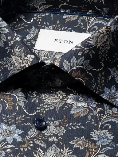 Eton Men's Slim-Fit Floral Cotton Twill Shirt | Thumbnail 2 Eton Men's Slim-Fit Floral Cotton Twill Shirt | Thumbnail 2