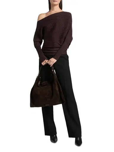 Reiss Women's Lorna Off-the-Shoulder Sweater - Plum | Thumbnail 2 Reiss Women's Lorna Off-the-Shoulder Sweater - Plum | Thumbnail 2