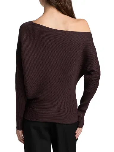 Reiss Women's Lorna Off-the-Shoulder Sweater - Plum | Thumbnail 5 Reiss Women's Lorna Off-the-Shoulder Sweater - Plum | Thumbnail 5