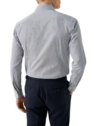 Eton Men's Contemporary-Fit Striped Cotton Poplin Shirt | Thumbnail 4 Eton Men's Contemporary-Fit Striped Cotton Poplin Shirt | Thumbnail 4