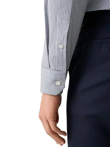 Eton Men's Contemporary-Fit Striped Cotton Poplin Shirt | Thumbnail 6 Eton Men's Contemporary-Fit Striped Cotton Poplin Shirt | Thumbnail 6