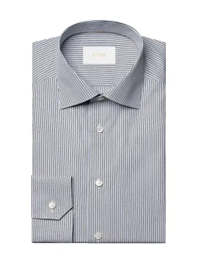 Eton Men's Contemporary-Fit Striped Cotton Poplin Shirt | Thumbnail 1 Eton Men's Contemporary-Fit Striped Cotton Poplin Shirt | Thumbnail 1