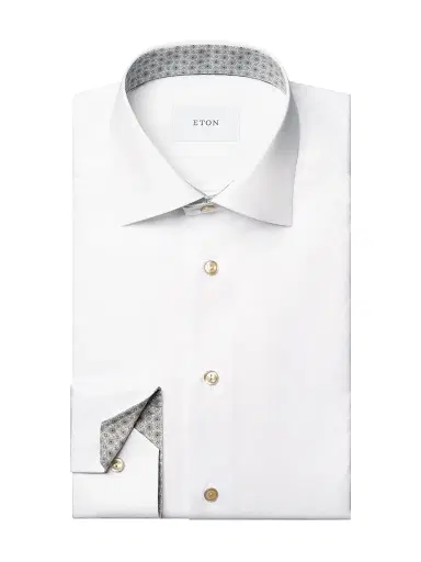 Eton Men's Contemporary-Fit Solid Cotton Twill Shirt - White | Thumbnail 1 Eton Men's Contemporary-Fit Solid Cotton Twill Shirt - White | Thumbnail 1