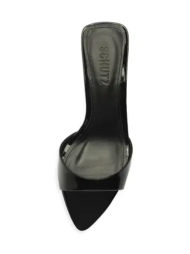 Schutz Women's Elodie 75MM Patent Leather Sandals - Black | Thumbnail 6 Schutz Women's Elodie 75MM Patent Leather Sandals - Black | Thumbnail 6