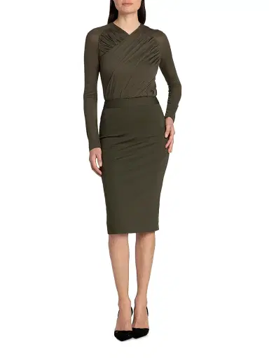 Giorgio Armani Women's Mix Media Sheath Dress - Tarmac | Thumbnail 2 Giorgio Armani Women's Mix Media Sheath Dress - Tarmac | Thumbnail 2