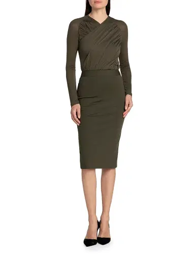 Giorgio Armani Women's Mix Media Sheath Dress - Tarmac | Thumbnail 3 Giorgio Armani Women's Mix Media Sheath Dress - Tarmac | Thumbnail 3