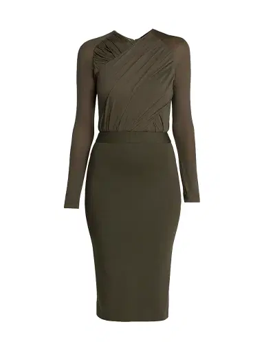 Giorgio Armani Women's Mix Media Sheath Dress - Tarmac | Thumbnail 1 Giorgio Armani Women's Mix Media Sheath Dress - Tarmac | Thumbnail 1