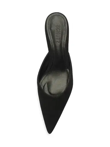 Schutz Women's Julie 65MM Suede Mules - Black | Thumbnail 6 Schutz Women's Julie 65MM Suede Mules - Black | Thumbnail 6