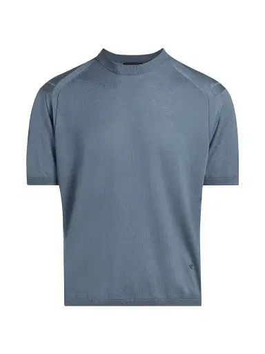 Emporio Armani Men's Wool-Silk Short-Sleeve Crewneck Sweater | Thumbnail 1 Emporio Armani Men's Wool-Silk Short-Sleeve Crewneck Sweater | Thumbnail 1