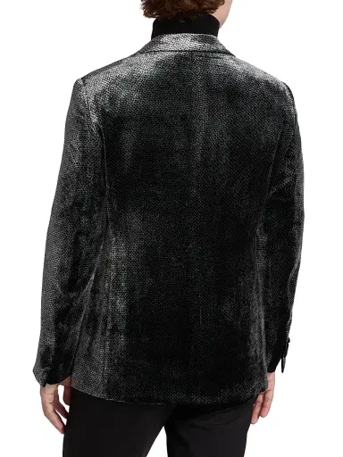 Giorgio Armani Men's Textured Velvet Dinner Jacket - Black Beauty | Thumbnail 5 Giorgio Armani Men's Textured Velvet Dinner Jacket - Black Beauty | Thumbnail 5