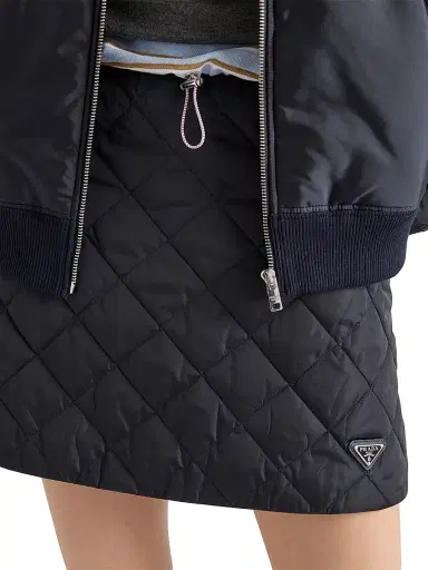 Prada Women's Lightweight Quilted Re-Nylon Miniskirt - Navy Blue | Thumbnail 5 Prada Women's Lightweight Quilted Re-Nylon Miniskirt - Navy Blue | Thumbnail 5