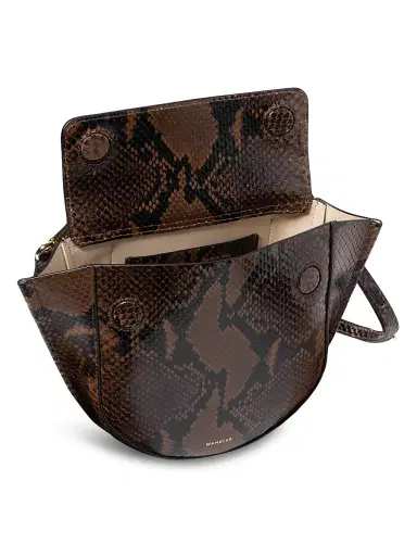 Wandler Women's Mini Hortensia Pytthon-Embossed-Leather Top Handle Bag - Brown Python | Thumbnail 2 Wandler Women's Mini Hortensia Pytthon-Embossed-Leather Top Handle Bag - Brown Python | Thumbnail 2