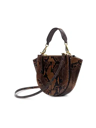 Wandler Women's Mini Hortensia Pytthon-Embossed-Leather Top Handle Bag - Brown Python | Thumbnail 3 Wandler Women's Mini Hortensia Pytthon-Embossed-Leather Top Handle Bag - Brown Python | Thumbnail 3