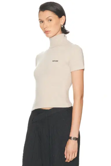 Miu Miu Turtleneck Short Sleeve Top | Thumbnail 3 Miu Miu Turtleneck Short Sleeve Top | Thumbnail 3
