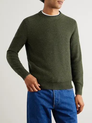 Loro Piana Varallo Honeycomb-Knit Baby Cashmere Sweater - Men | Thumbnail 3 Loro Piana Varallo Honeycomb-Knit Baby Cashmere Sweater - Men | Thumbnail 3